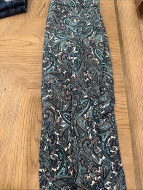 Paisley Print Pants in Teal and Navy